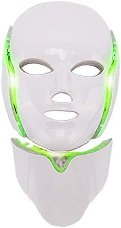 7 Colors Led Facial Mask Led Household Spectrometer Face Mask Machine Light Therapy Acne Mask Neck Beauty Led Mask - White