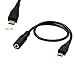 Qaoquda (2-Pack Micro USB Jack Male to 3.5mm Female Headset Adapter Cable Cord for Active Clip Mic Microphone -1Feet (Black)
