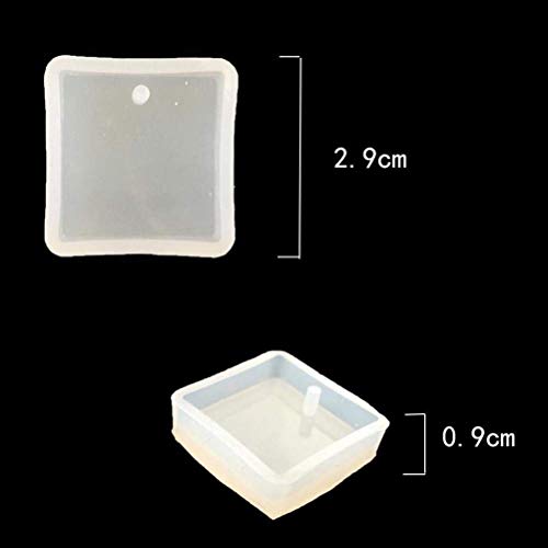 SODIAL 15 Pack Silicone Resin Pendant Mould Jewellery Molds with Hanging Hole for DIY Jewelry Craft Making 5 Shapes - Thumbnail 5
