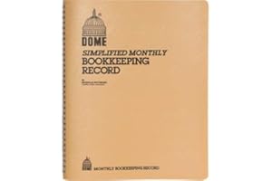 DOMESKIN Dome Bookkeeping Record Book,Monthly,128 Pages,9"x11",Beige (612)