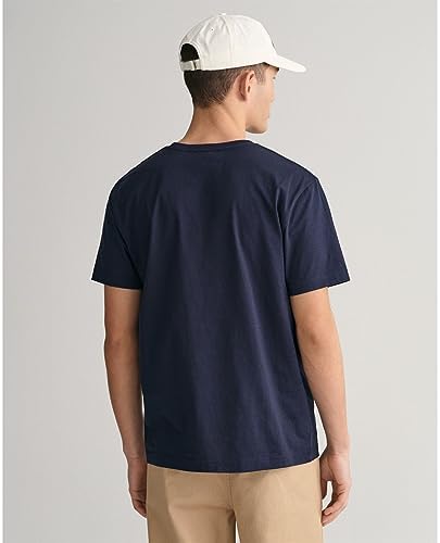 Hombre Camiseta con Escudo Normal, Evening Blue, XL