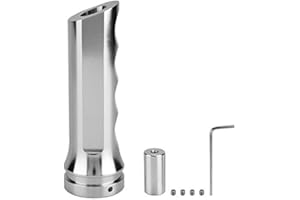 Aramox Universal Car Handbrake Cover, Aluminum Alloy Sleeve Protector, Silver, Manual Transmission Compatible