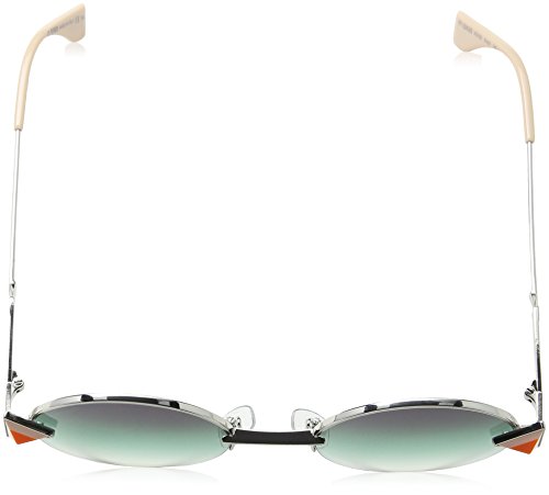 Fendi Women's Round Sunglasses, Silver Green/Green, One Size - Image 5