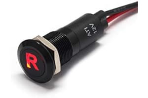 Alpinetech PLB12MS 12mm 1/2" 12V LED Metal Signal Indicator Pilot Dash Light (Reverse)