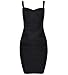 UONBOX Women's Rayon Cute Sleeveless Bodycon Bandage Strap Dress Black S