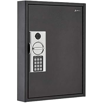 AdirOffice 60 Hooks Key Cabinet with Digital Lock - Heavy Duty Secured Storage, Steel- Ideal for Homes Hotels Schools & Businesses (Black)