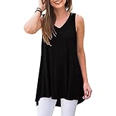 AWULIFFAN Women's Summer Sleeveless V-Neck T-Shirt Tunic Tops Blouse Shirts