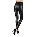 jntworld Look Tight Faux Leather High Waisted Leggings (S (US 4-6), matt Black)