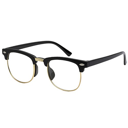 Kids Nerd Glasses Half Frame Clear Lens Geek Costume Children's (Age 3-10)