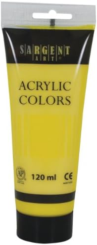 Sargent Art 23-0302 120-Millilitre Tube Acrylic Paint, Yellow/Primary Yellow