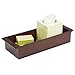 mDesign Deep Bamboo Storage Organizer Tray Bin with Handles, Multipurpose; Use on Bathroom Vanity, Countertop, Toilet Tank - Stackable, 16