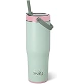 Swig Life 30oz Leak Proof To-Go Tumbler, 30oz Leak Proof Water Bottle with Handle and Straw, Large Insulated Tumblers, Cup Holder Friendly Travel Mug, Reusable Leakproof Water Bottle (Sage Mist)
