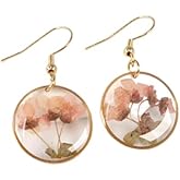 Forget-Me-Not & Queen Anne's Lace Pressed Flower Teardrop Earrings | Handmade Dangle Drop Earrings for Women & Girls | Unique Dry Flower Jewelry | Personalized Gift for Her