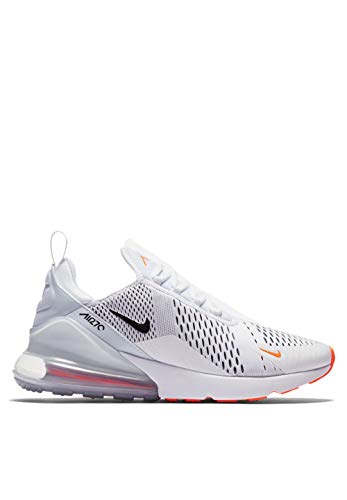 Nike Mens Air Max 270 Running Shoes White/Black/Total Orange AH8050-106 Size 9.5