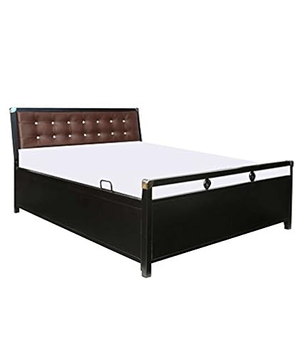 Royal Interiors Queen Size Bed With Hydraulic Storage In Black Finish