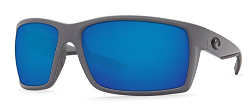 Costa del Mar Men's Reefton Polarized Iridium Rectangular Sunglasses, Matte Gray, 63.7 mm