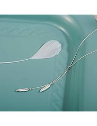 Collar con colgante de dos plumas de plata de ley, 18.0 in + 1.4 in