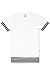 JC DISTRO Mens Hipster Hip Hop Elong Longline Striped Accent with Side Slit White T-Shirt 2XL