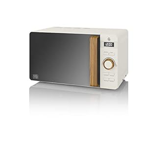 Swan-SM22036WHTN-Nordic-Digital-Microwave-Wood-Effect-Handle-Soft-Touch-Housing-and-Matt-Finish-800W-Cotton-White Swan SM22036WHTN, Nordic Digital Microwave, Wood Effect Handle, Soft Touch Housing and Matt Finish, 800W, Cotton White