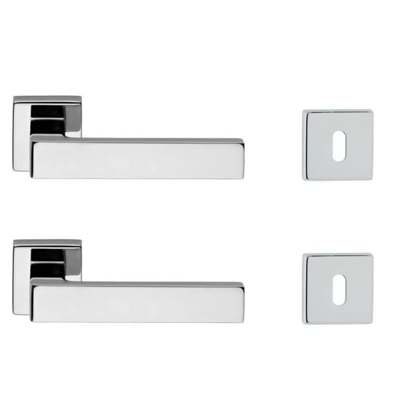 Bricolevante Internal Door Handles Available in Multiple Variants Sold in Set – Square Door Handle (Square, Polished Chrome)