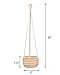 Mkono Ceramic Hanging Planter Macrame Plant Holder 5 Inch Cute Succulent Cactus Pot with Cotton Rope Hanger for Indoor Outdoor Decor, 2 Pack