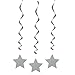 Silver Solid Hanging Swirl Decorations - 26