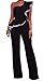 Mr.Seven Women's Sexy One Shoulder Ruffles High Waisted Long Wide Leg Jumpsuits Rompers
