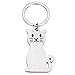 Mayitr 1pc Silver Cat Keychain Key Ring Cute