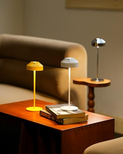 LuminexDesigns Wireless LED Table Lamp with Rechargeable Battery, Dimmable and Touch - IP54 Waterproof, Modern Ambient Light for Bedroom, Living Room, Balcony and Garden