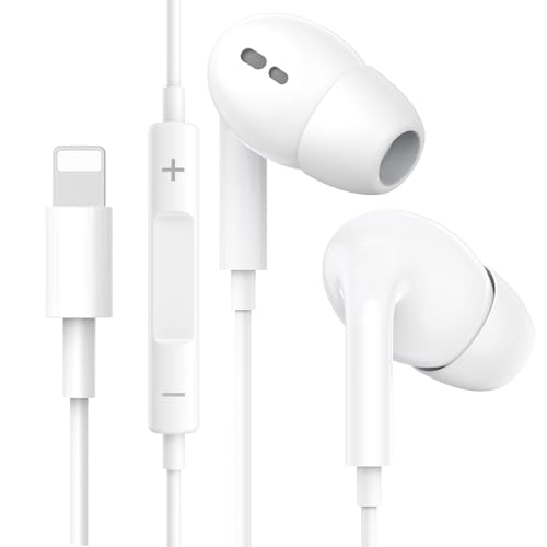 Auriculares para iPhone con Cable, [Certificados MFI] Auriculares Internos con Micrófono y Control de Volumen,In Ear Earpods Light-ning Compatibles con iPhone 14/14 Pro Max/13/12/11/XR/XS/X/8/7/SE
