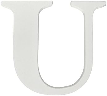 Wood Nursery Letter U Wall Hanging - White