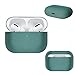 DamonLight [Supprts Mag-Safe Charging] [Seperating Case Design] Shockproof Soft Silicone Cover for Airpods Pro Charging Case (Midnight Green)