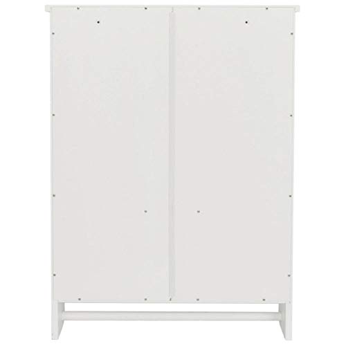 Wall Cabinet, Cottage Collection Wall Cabinet Medicine Cabinet Wooden Hanging Kitchen Bathroom Storage Cabinet Organizer with Double Doors, White - Thumbnail 7