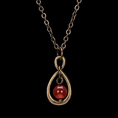 WYLXL Necklace Handmade Vintage Bronze InfinitRed Bead Pendant Necklace Amthyst Tiger Eye Healing Crystal Necklace For Wen