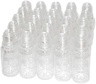 Evanesce - 10ml Clear PET Plastic Dropper Bottles with Long Dispenser Tip, Child Safety Cap (Black) with Tamper Evident Ring and Braille Top - Pack of 25