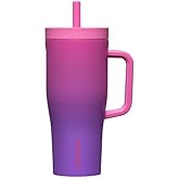 Corkcicle Cruiser Insulated Tumbler with Handle & Straw - Triple-Insulated - Leakproof Travel Mug - BPA-Free - Summer Drinkware Gift - Keeps Drinks Ice Cold - 22 oz - Hydrangea