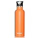 TOPOKO 25 OZ Hydro Double Wall Flask Stainless Steel Water Bottle, Standard Mouth Straw Lid with Handle, Vacuum Insulated, Sweat Proof, Leak Proof Thermos Flask-Bright Orange