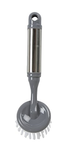 Evriholder Sophisti-Clean Stainless Steel Dishwashing Brush, Silver w/Grey