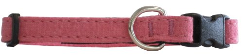 Pink Hemp Toy Dog Collar 3/8"