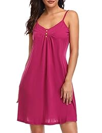 SelfieGo - Vestido de playa para mujer, sin mangas, con correa de espagueti y botón, estilo casual, mini vestido con cubierta