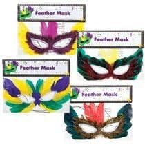 SSF colorful Feather Mask - Assorted (Set Of 3)
