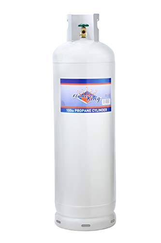 Flame King YSN100a 100 lb Steel Propane Tank Cylinder with 10% Pol Valve & Collar
