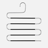 Peilinc Pants Hangers Non Slip Updated S-Shaped 5 Layers Hangers Closet Space Saver for Jeans Scarf Tie Clothes (1-Pack)