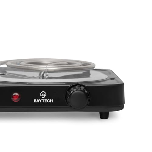 Fogareiro Elétrico Espiral 1 Boca 1000W Portátil BAYTECH (Preto, 220V)