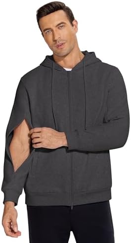 Amazon.com: 95% Cotton Full-Zip Hoodie with Full-Arm Access