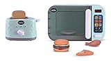 Oojami My First Kitchen Appliance Microwave and Toaster Set Includes Fake Food Pretend Play Realistic Sounds and Lights Makes an Ideal Gift for Kids 3 Years and Older