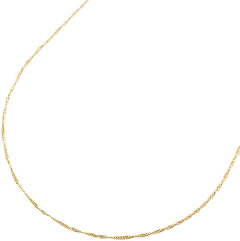 18K Gold Spiral Chain Necklace, 15.7 inches / 40 cm
