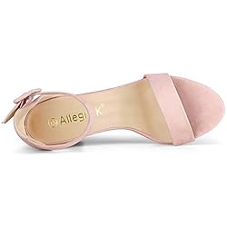 Allegra K Women's High Chunky Heel Buckle Ankle
