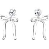 20G Ribbon Bow Cartilage Stud Small Earrings for Women Hypoallergenic 925 Sterling Silver Cute Bowknot Tragus Sleeper Screw Tiny Ball Back Studs Earring Minimalist Birthday Christmas Jewelry