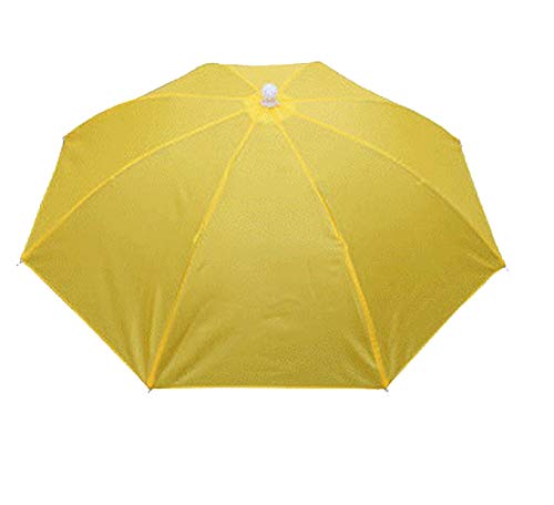 Yellow Umbrella Hat Headwear for Fishing Sun Rain - Thumbnail 4